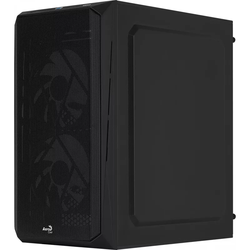 Obudowa PC AEROCOOL CS107V2 Mini Tower — Czarna, microATX/Mini-ITX, 2 wentylatory 120 mm, 1 wnęka 3,5 cala + 2 wnęki 2,5 cala
