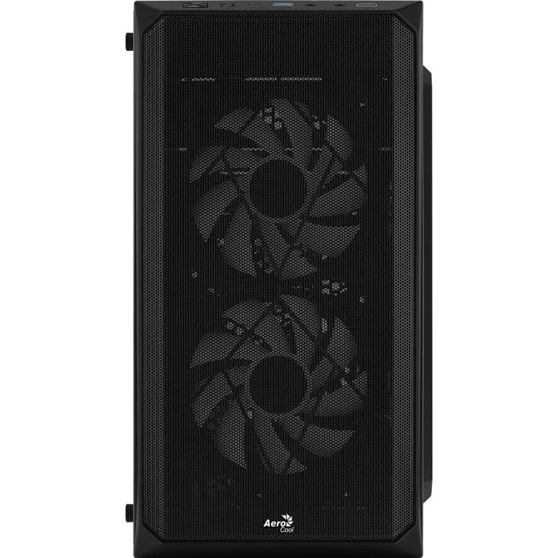 Obudowa PC AEROCOOL CS107V2 Mini Tower — Czarna, microATX/Mini-ITX, 2 wentylatory 120 mm, 1 wnęka 3,5 cala + 2 wnęki 2,5 cala