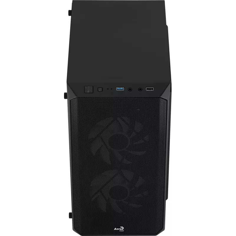 Obudowa PC AEROCOOL CS107V2 Mini Tower — Czarna, microATX/Mini-ITX, 2 wentylatory 120 mm, 1 wnęka 3,5 cala + 2 wnęki 2,5 cala
