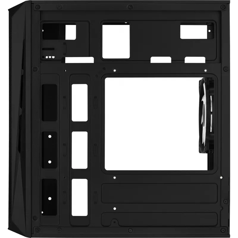 Obudowa PC AEROCOOL CS107V2 Mini Tower — Czarna, microATX/Mini-ITX, 2 wentylatory 120 mm, 1 wnęka 3,5 cala + 2 wnęki 2,5 cala