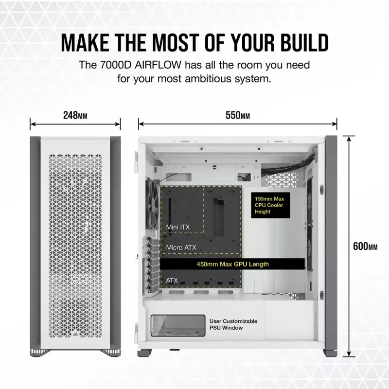 Obudowa PC Corsair 7000D AIRFLOW Full Tower Biała