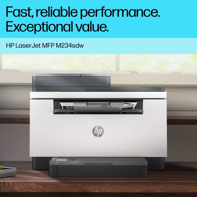 Wielofunkcyjna drukarka laserowa HP LaserJet MFP M234sdw — Mono A4, 29 str./min, Duplex, Wi‑Fi, Ethernet