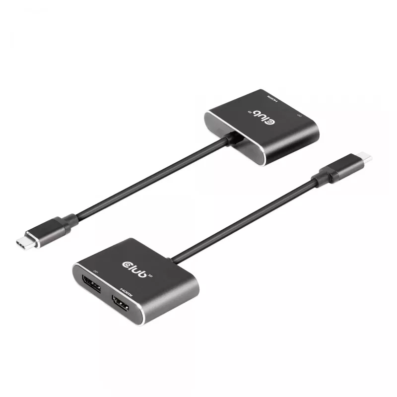 CLUB3D Hub MST USB3.2 Gen2 Type-C(DP Alt-Mode) na DisplayPort + HDMI 4K60Hz M/F