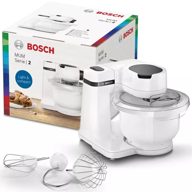 Robot kuchenny Bosch Serie 2 MUMS2AW00 — 700 W, misa 3,8 l, 4 prędkości, biały
