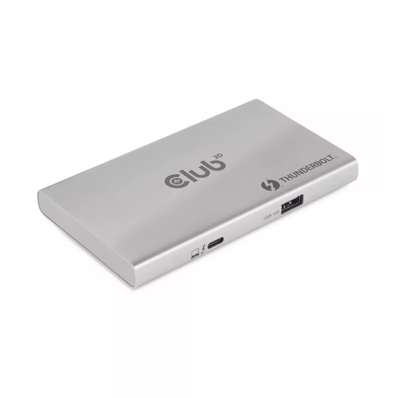 CLUB3D Certyfikowany Przenośny Hub Thunderbolt™4 5-w-1 z Inteligentnym Zasilaniem