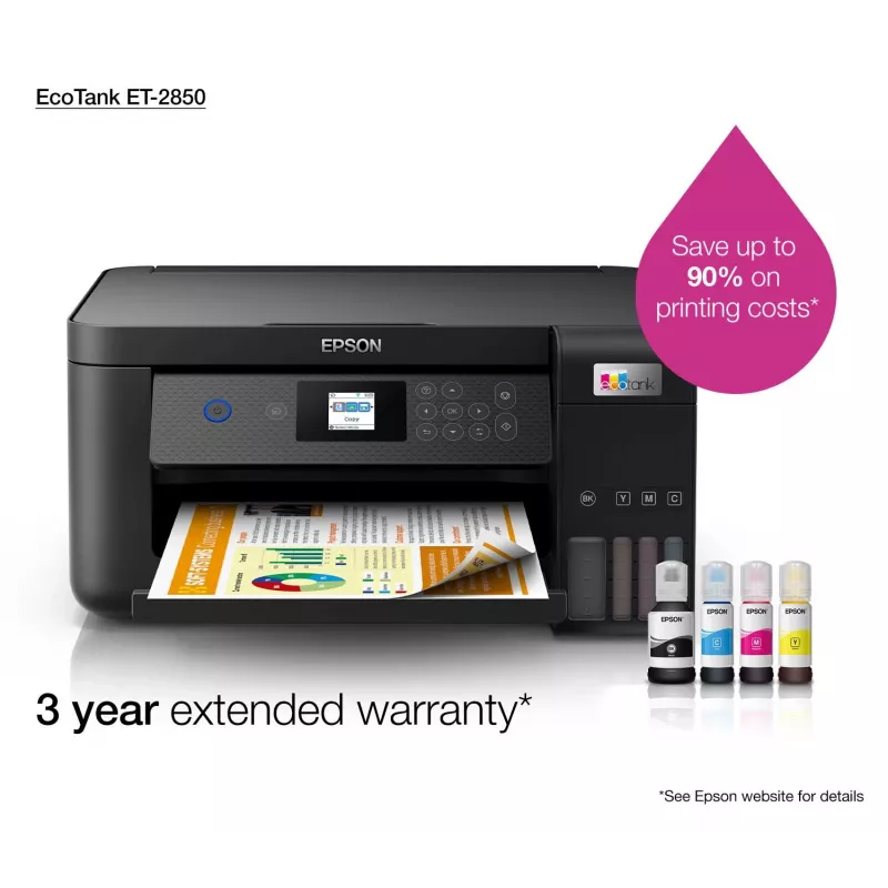 Epson EcoTank ET-2850 A4 Wielofunkcyjna Drukarka Wi-Fi z Zbiornikiem Tuszu