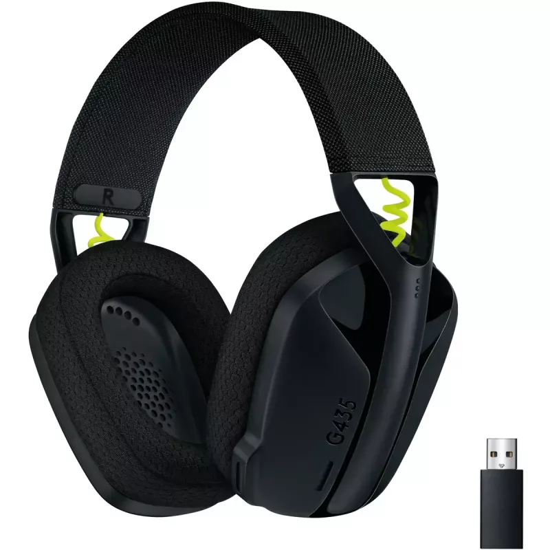 LOGITECH G435 Lightspeed Bezprzewodowy Zestaw Słuchawkowy do Gier - Czarny