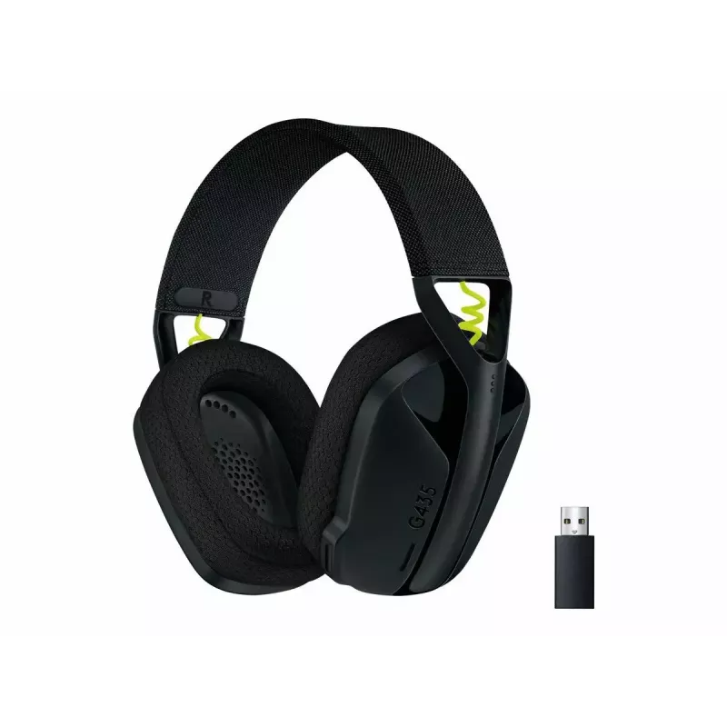 LOGITECH G435 Lightspeed Bezprzewodowy Zestaw Słuchawkowy do Gier - Czarny