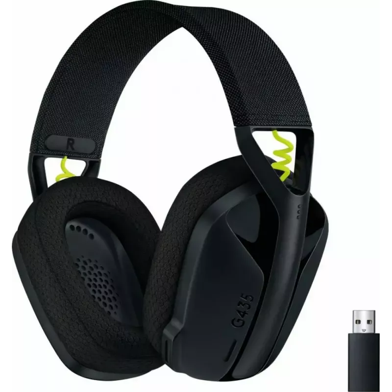 LOGITECH G435 Lightspeed Bezprzewodowy Zestaw Słuchawkowy do Gier - Czarny