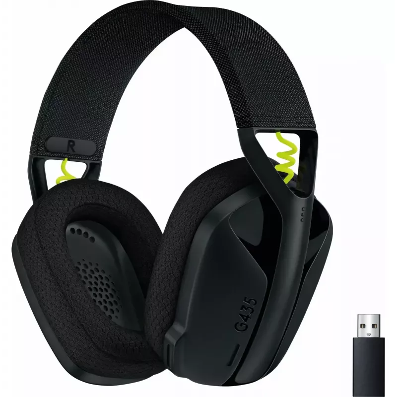 LOGITECH G435 Lightspeed Bezprzewodowy Zestaw Słuchawkowy do Gier - Czarny