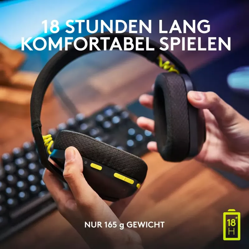LOGITECH G435 Lightspeed Bezprzewodowy Zestaw Słuchawkowy do Gier - Czarny