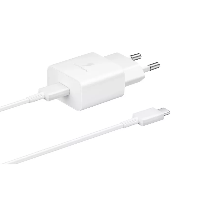 Szybka ładowarka sieciowa Samsung EP-T1510XWEGEU, USB-C 1-port, 5–9V, kabel 1 m, Biała