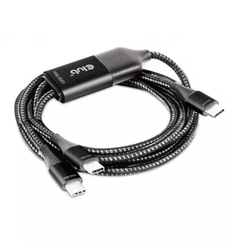 Kabel ładujący CLUB3D USB Type-C, Y do 2x USB Type-C, maks. 100W, 1,83m/6ft M/M