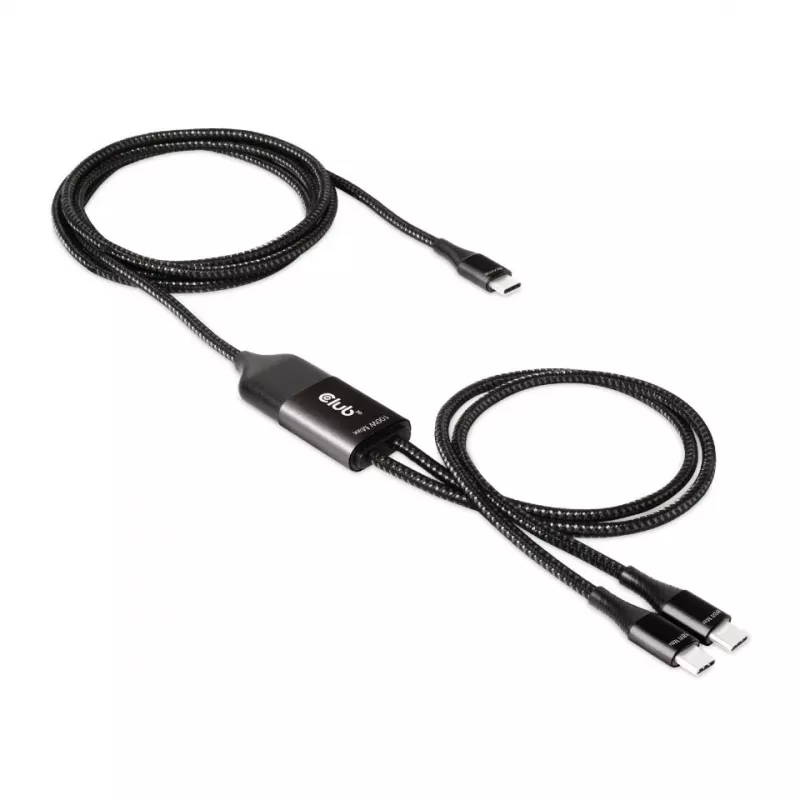 Kabel ładujący CLUB3D USB Type-C, Y do 2x USB Type-C, maks. 100W, 1,83m/6ft M/M