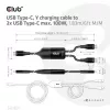 Kabel ładujący CLUB3D USB Type-C, Y do 2x USB Type-C, maks. 100W, 1,83m/6ft M/M