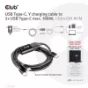 Kabel ładujący CLUB3D USB Type-C, Y do 2x USB Type-C, maks. 100W, 1,83m/6ft M/M