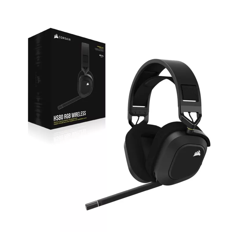 Słuchawki gamingowe CORSAIR HS80 - bezprzewodowe - Carbon