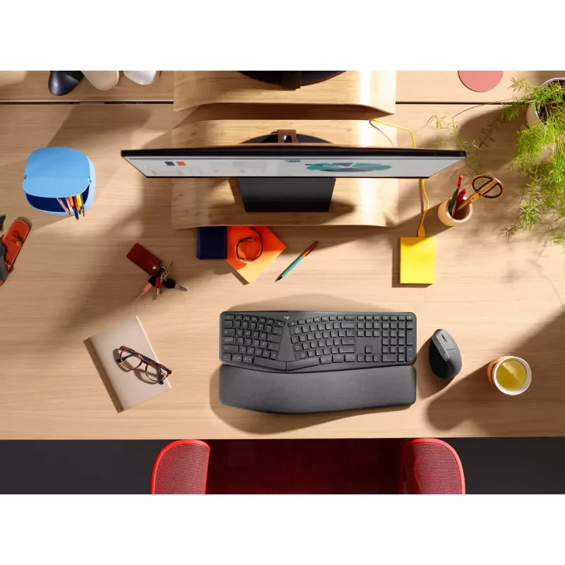 LOGITECH Ergo K860 - Bezprzewodowa dzielona klawiatura Business Graphite Qwerty Pan Nordic