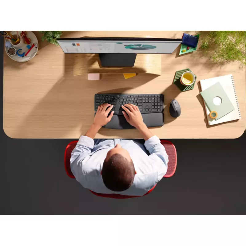LOGITECH Ergo K860 - Bezprzewodowa dzielona klawiatura Business Graphite Qwerty Pan Nordic