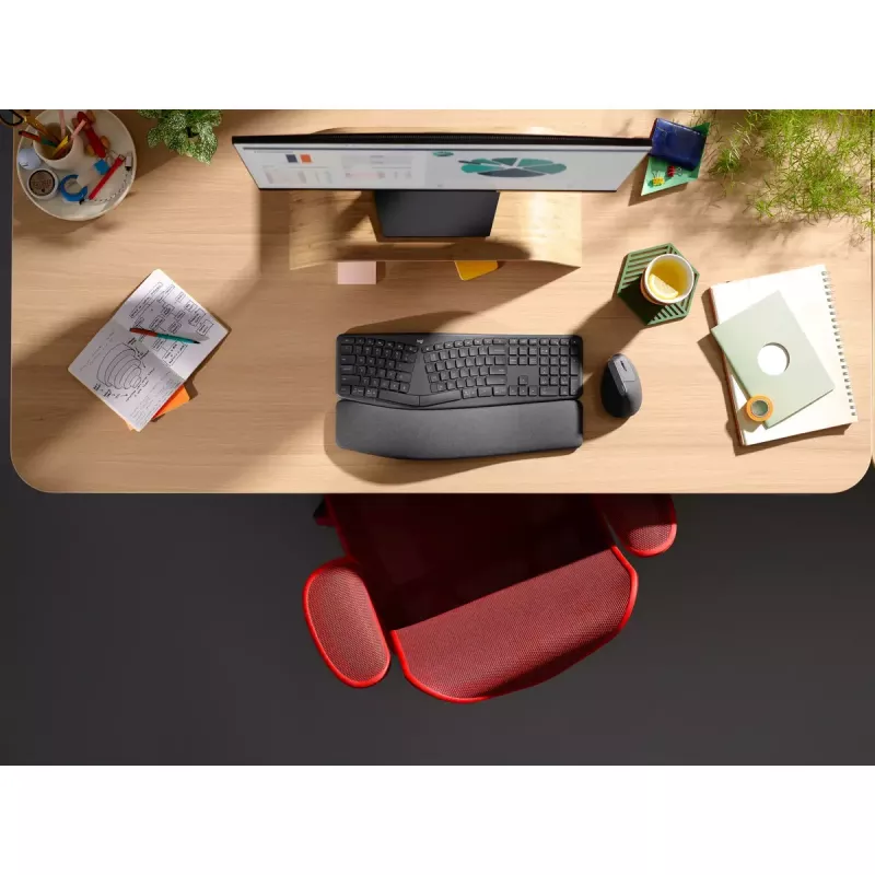 LOGITECH Ergo K860 - Bezprzewodowa dzielona klawiatura Business Graphite Qwerty Pan Nordic