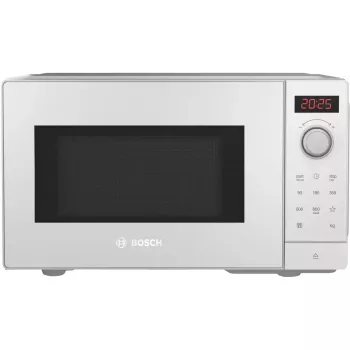 Kuchenka mikrofalowa wolnostojąca Bosch Serie 2 FFL023MW0 — 800 W, 20 L, 5 poziomów mocy, talerz obrotowy 270 mm, biała
