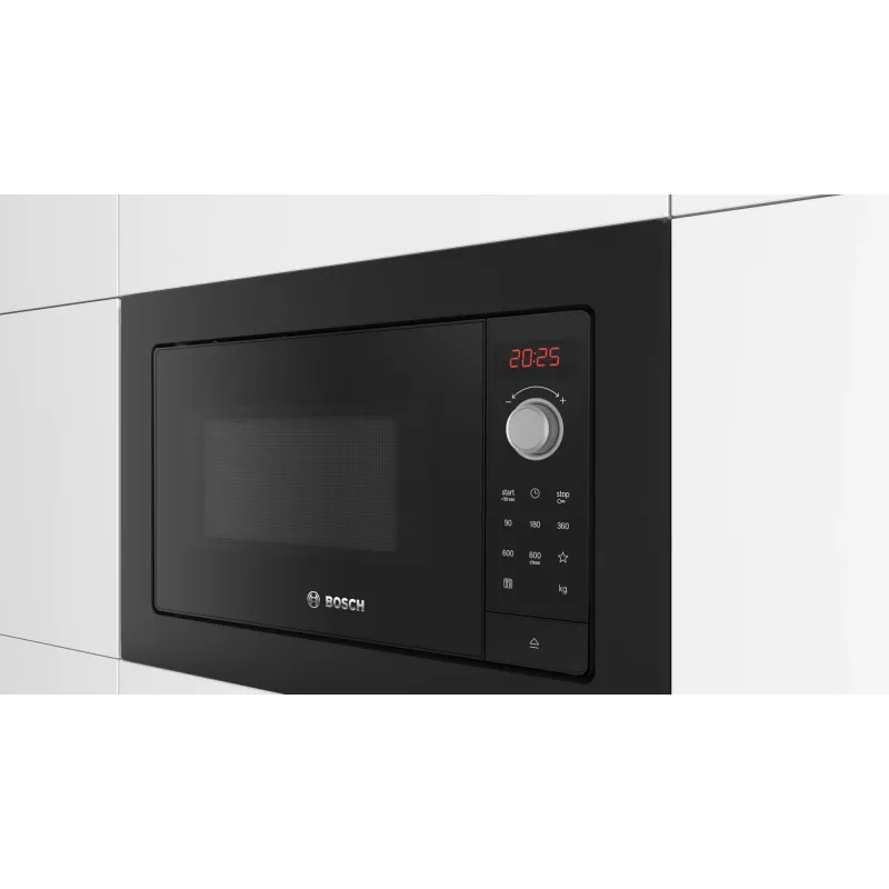 Kuchenka mikrofalowa Bosch Serie 2 BFL623MB3 Czarna Solo Mikrofalowa Do zabudowy 20 L 800 W