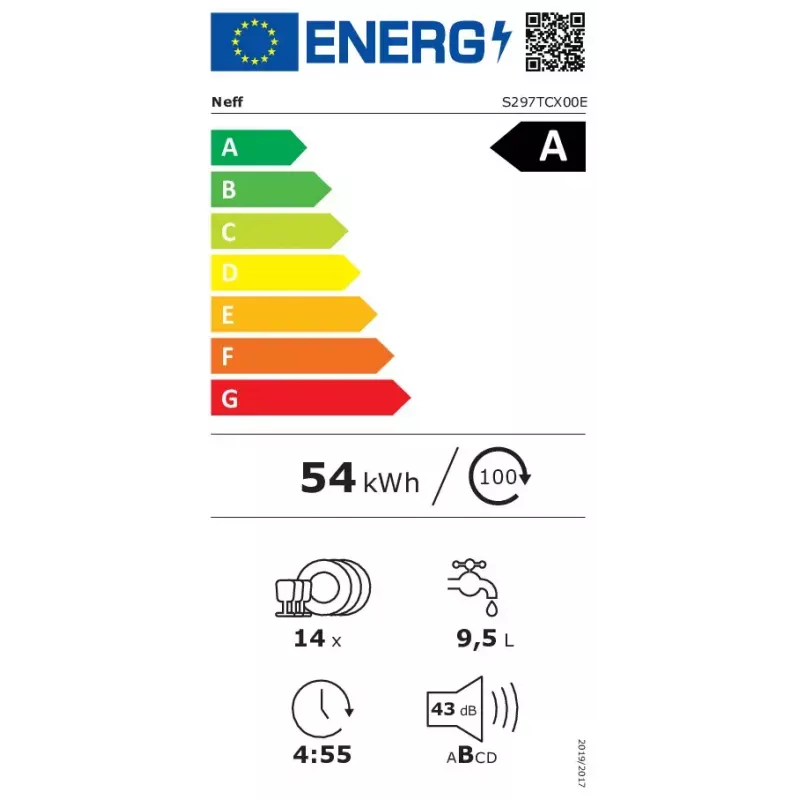 Zmywarka Neff S297TCX00E do zabudowy 14 kompletów