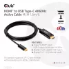 CLUB3D HDMI do USB Type-C aktywny kabel 4K60Hz M/M 1,8 m / 6 ft