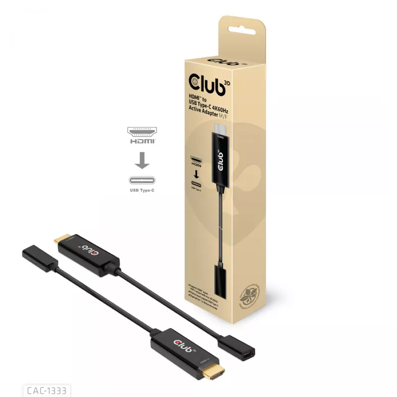Aktywny adapter CLUB3D HDMI na USB Type-C 4K60Hz M/F