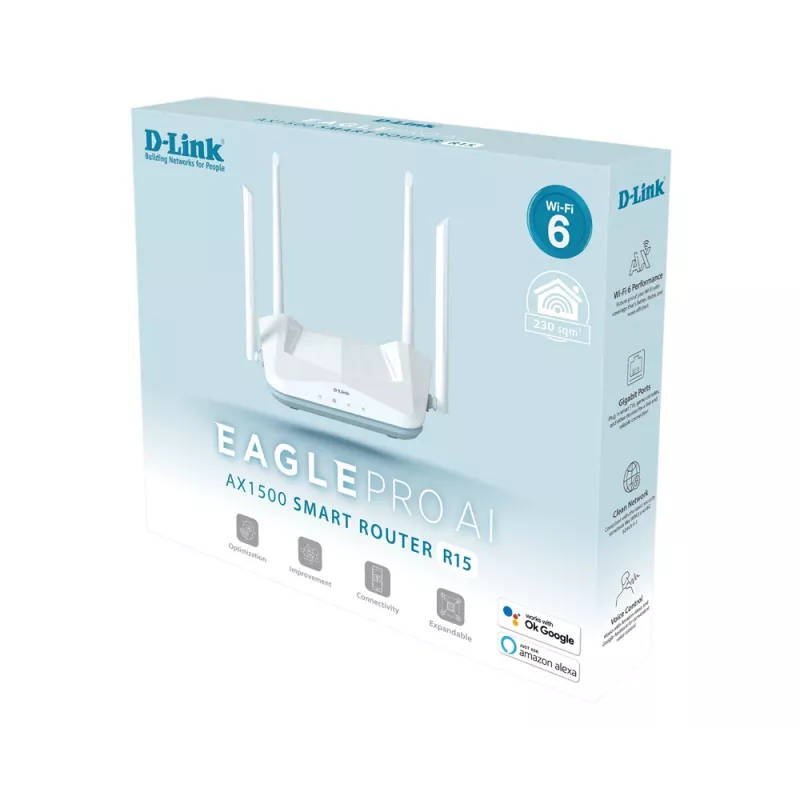 Router stołowy D-Link R15 EAGLE PRO AI Dwuzakresowy Wi-Fi 6