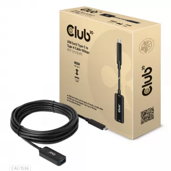 Kabel CLUB3D USB Gen2 Type-C na Type-A 10Gbps M/F 5m/16.4ft