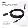 Kabel CLUB3D USB Gen2 Type-C na Type-A 10Gbps M/F 5m/16.4ft