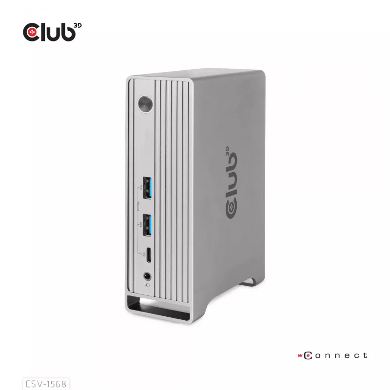 Stacja dokująca CLUB3D CSV-1568 Metalowa obudowa USB Gen2 Type-C USB Gen2 Type-A HDMI DP VGA RJ45 120W