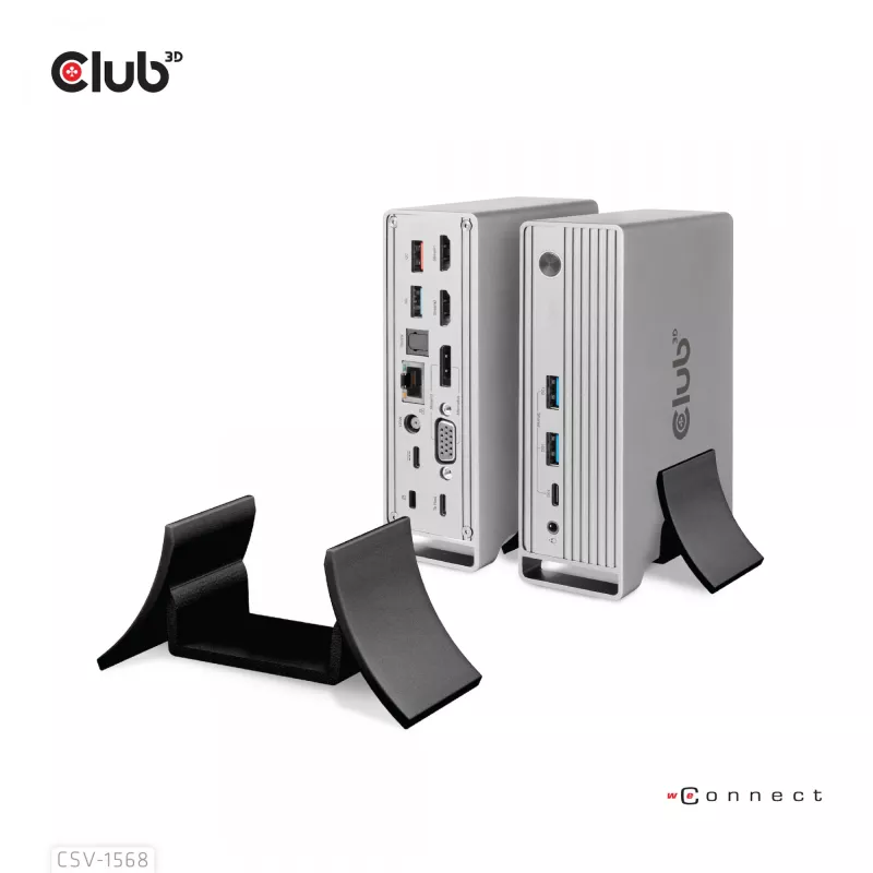 Stacja dokująca CLUB3D CSV-1568 Metalowa obudowa USB Gen2 Type-C USB Gen2 Type-A HDMI DP VGA RJ45 120W