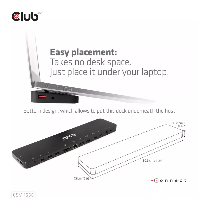 Stacja dokująca CLUB3D USB Gen1 Type-C Triple Display DP Alt mode Displaylink z dynamicznym ładowaniem PD i zasilaczem 120 W