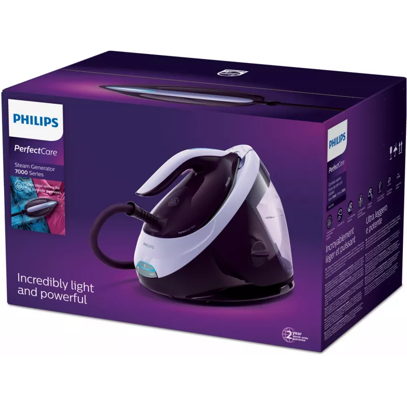 Stacja parowa Philips serii 7000 PSG7050/30 2100 W 1,8 l stopa SteamGlide Elite fioletowa
