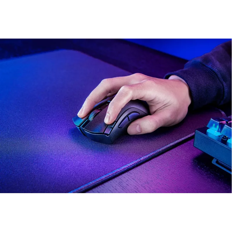 Mysz gamingowa Razer DeathAdder V2 X HyperSpeed — praworęczna, bezprzewodowa 2,4 GHz/Bluetooth, 14 000 DPI, 7 przycisków, bateria AA, 103 g, czarna