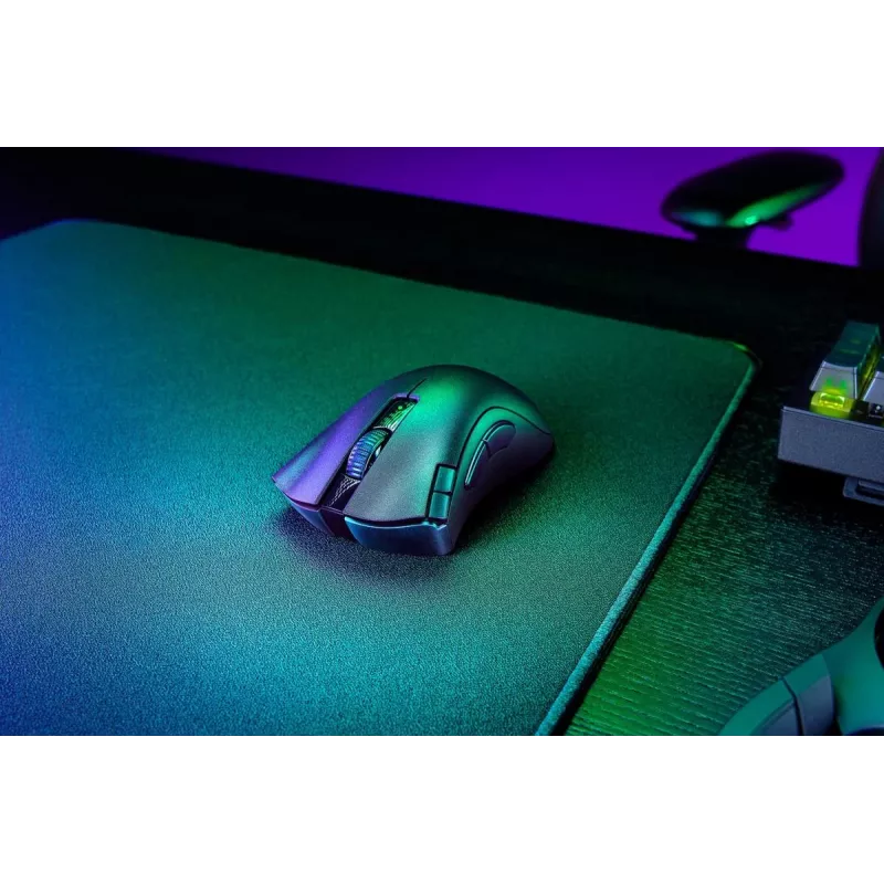 Mysz gamingowa Razer DeathAdder V2 X HyperSpeed — praworęczna, bezprzewodowa 2,4 GHz/Bluetooth, 14 000 DPI, 7 przycisków, bateria AA, 103 g, czarna