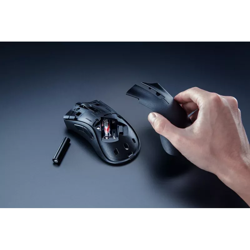Mysz gamingowa Razer DeathAdder V2 X HyperSpeed — praworęczna, bezprzewodowa 2,4 GHz/Bluetooth, 14 000 DPI, 7 przycisków, bateria AA, 103 g, czarna