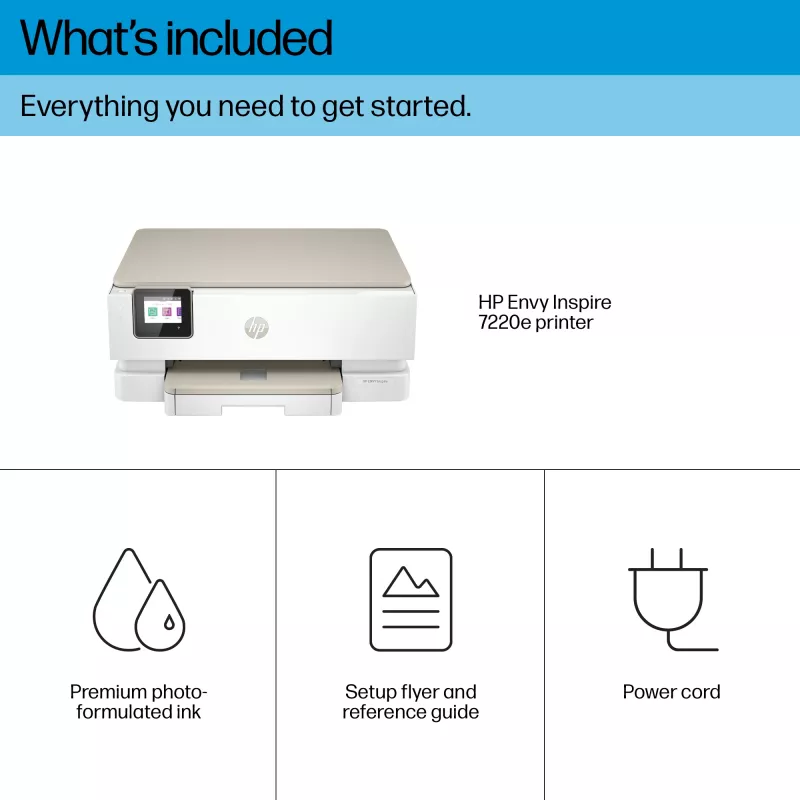 HP ENVY Inspire 7220e Bezprzewodowa kolorowa drukarka wielofunkcyjna, Instant Ink; Kopiarka, Skaner