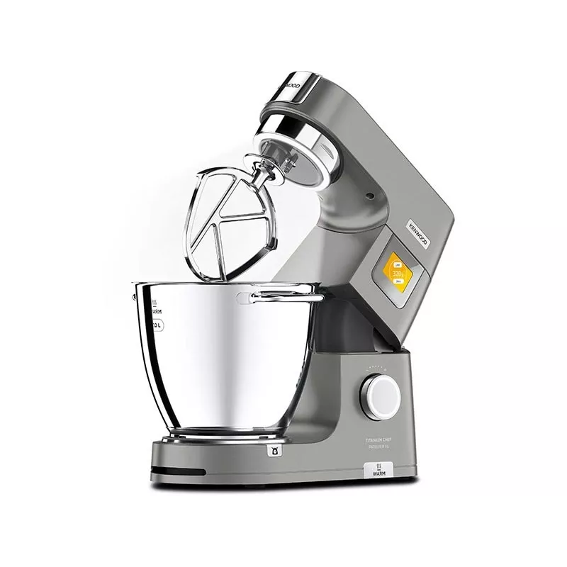 Mikser planetarny Kenwood KWL90.004SI — 1400 W, misa 7 L ze stali nierdzewnej, sterowanie dotykowe, wbudowana waga, srebrny