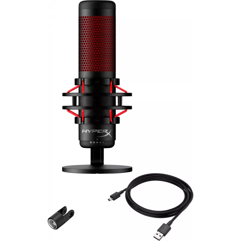 HyperX QuadCast - Mikrofon USB (czarno-czerwony) - czerwone podświetlenie