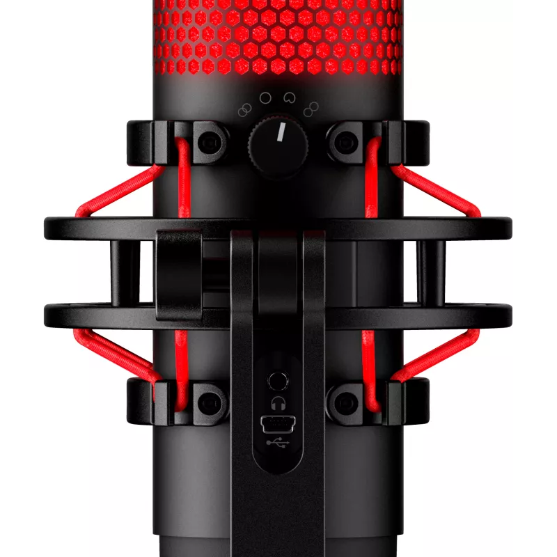 HyperX QuadCast - Mikrofon USB (czarno-czerwony) - czerwone podświetlenie