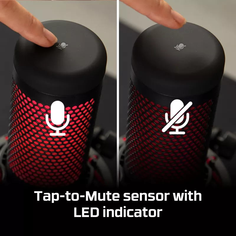 HyperX QuadCast - Mikrofon USB (czarno-czerwony) - czerwone podświetlenie