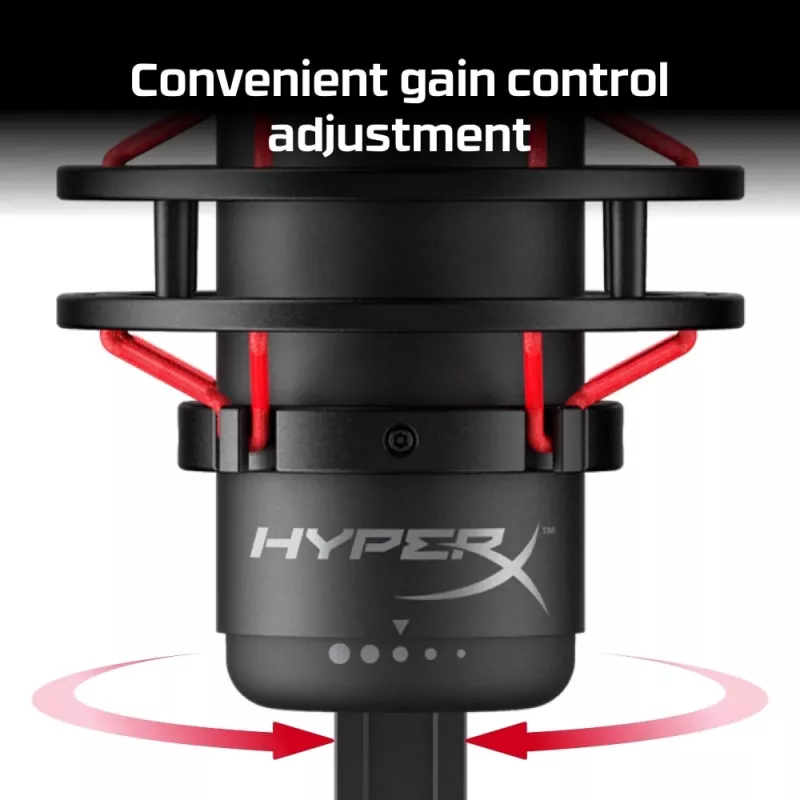 HyperX QuadCast - Mikrofon USB (czarno-czerwony) - czerwone podświetlenie