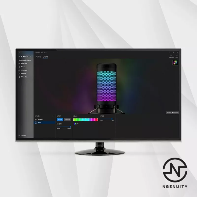 HyperX QuadCast S - mikrofon USB (czarno-szary) - podświetlenie RGB