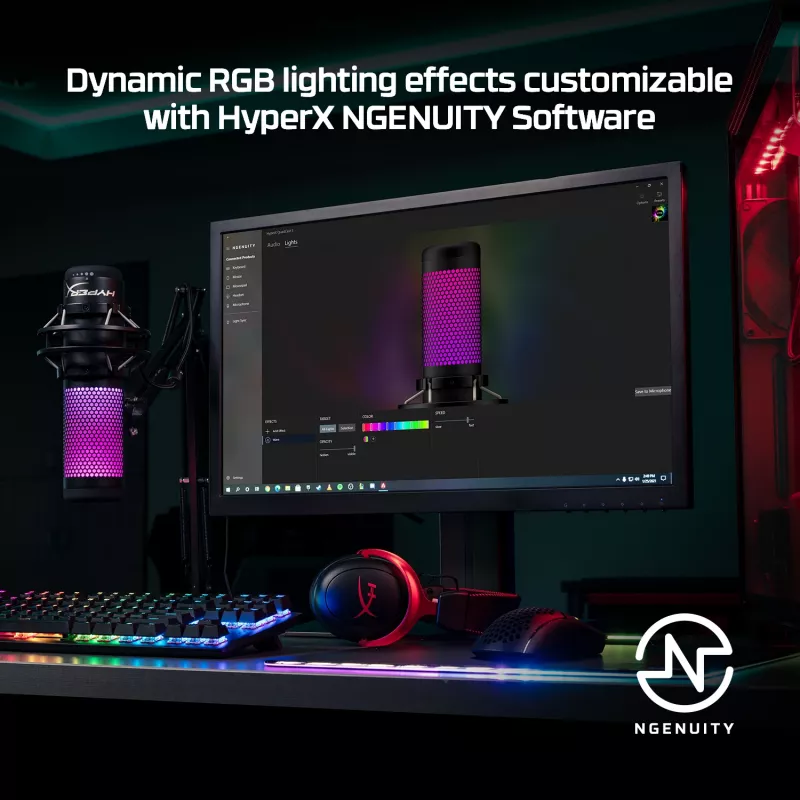 HyperX QuadCast S - mikrofon USB (czarno-szary) - podświetlenie RGB