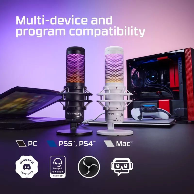 HyperX QuadCast S - mikrofon USB (czarno-szary) - podświetlenie RGB