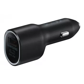 Ładowarka samochodowa Samsung EP-L4020 40W (wejście 12V) USB-C 25W+15W czarna do smartfonów
