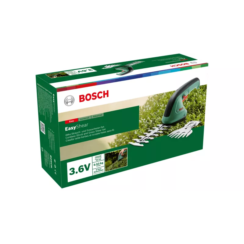 Bezprzewodowe nożyce do trawy Bosch Easy Shear 8 cm 3,6 V litowo-jonowe (Li-Ion) czarno-zielone